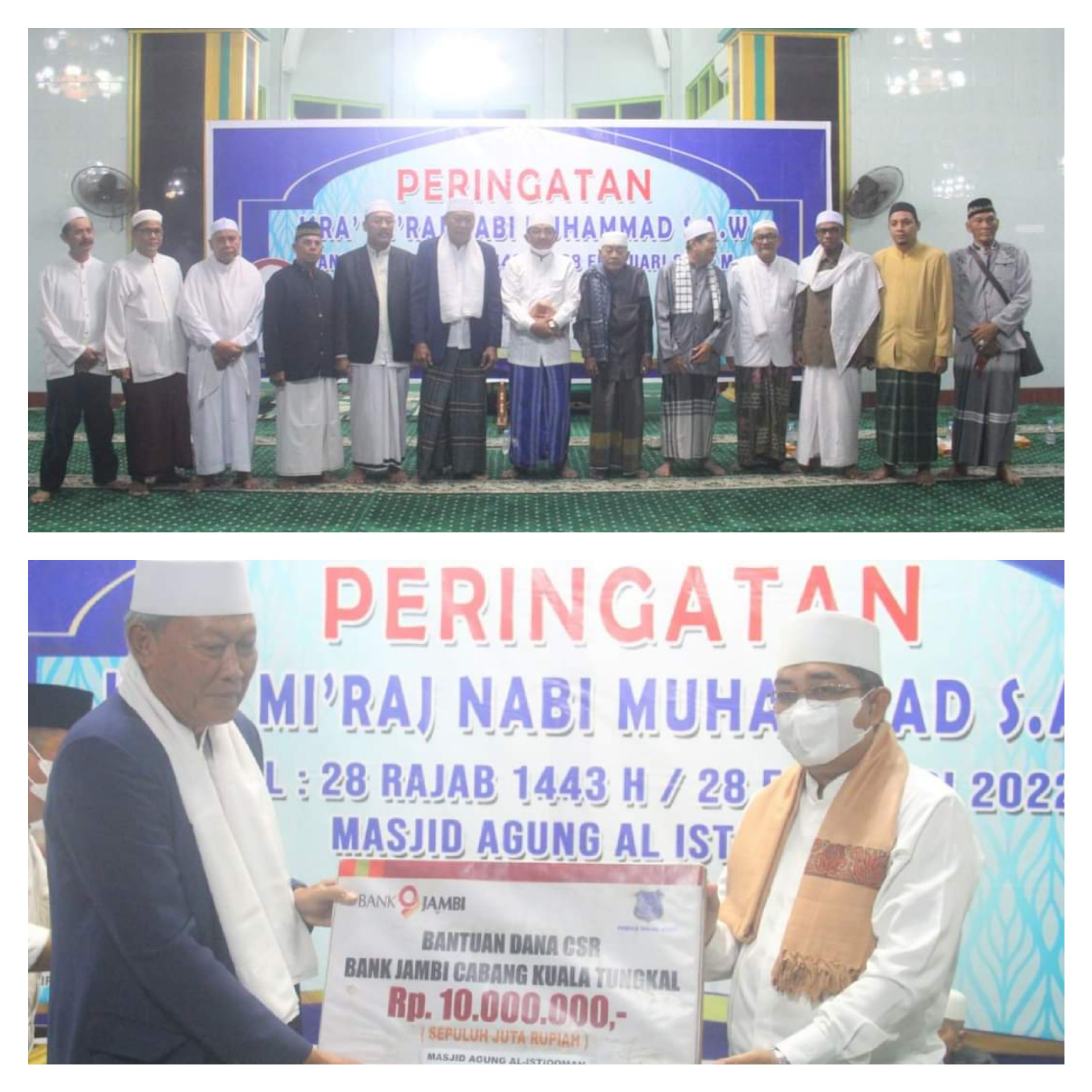 Bupati Tanjab Barat Hadiri Peringatan Isra’Mir’aj di Masjid Nurul Yaqin Jalan Harapan