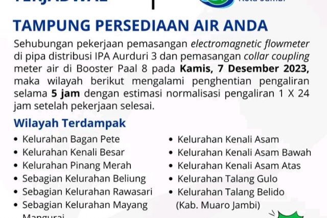 INFO PDAM TIRTA MAYANG : Tampung Persediaan Air Anda
