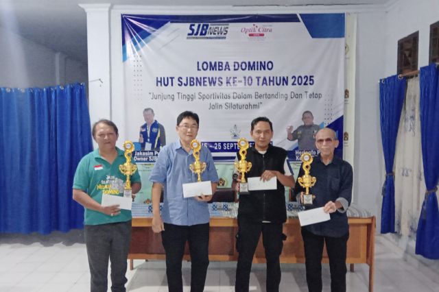 Turnamen Domino Wartawan HUT ke-10 SJB News Berakhir, Soleh–Jefri Sabet Juara Utama
