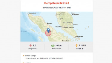 Tapanuli Utara Diguncang Gempa Bumi