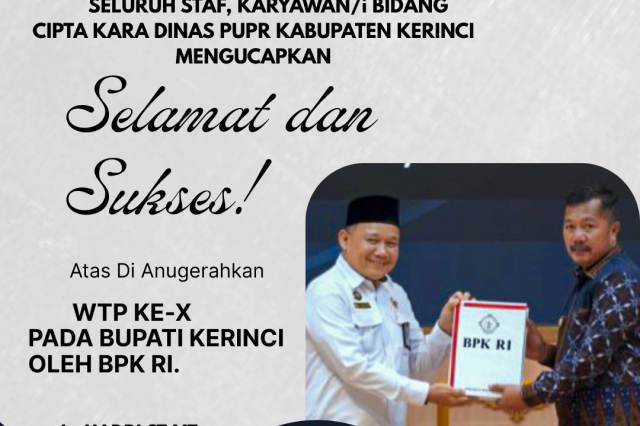 SELURUH STAF, KARIYAWAN/ i BIDANG CIPTA KARA DINAS PUPR KABUPATEN KERINCI