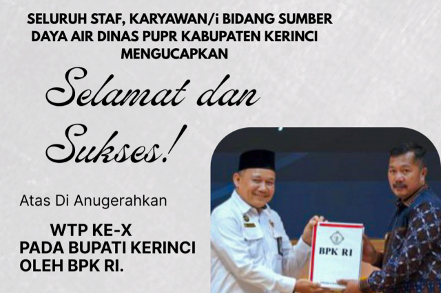 SELURUH STAF, KARYAWAN/i BIDANG SUMBER DAYA AIR DINAS PUPR KABUPATEN KERINCI