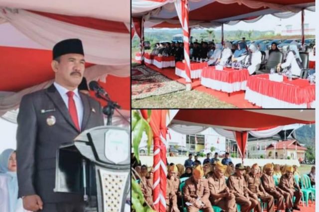 Pj. Bupati Kerinci, Asraf mendampingi Pjs. Gubernur Jambi Sudirman menghadiri peringatan hari jadi Kabupaten Kerinci ke-66