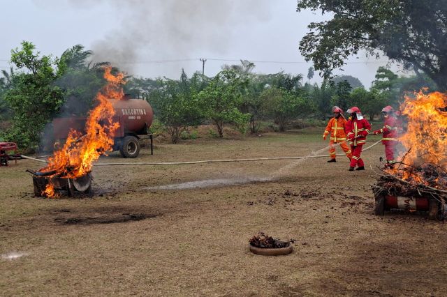 Siaga Hadapi Karhutla, PTPN IV Regional IV dan Damkar Tebo Gelar Simulasi Terpadu