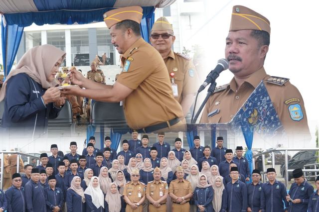 Upacara HUT ke-36 Perumda Tirta Sakti, Bupati Monadi Tekankan Transformasi Pelayanan dan Kepedulian Sosial