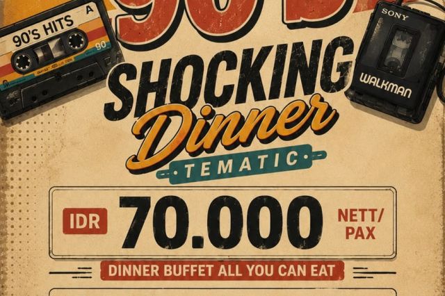 Luminor Hotel Jambi Hadirkan "Back to Retro 90's Shocking Dinner" dengan Sensasi Nostalgia dan Buffet All You Can Eat